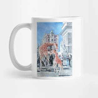 African Invasion. Dance of Little giraffes! Mug